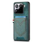 For Xiaomi 15 Pro Denim Texture Leather Skin Phone Case with Card Slot(Green)