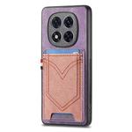 For Xiaomi Redmi Note 14 5G Denim Texture Leather Skin Phone Case with Card Slot(Purple)