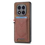 For Xiaomi Redmi Note 14 Pro+ 5G Denim Texture Leather Skin Phone Case with Card Slot(Brown)
