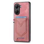 For Xiaomi Poco X7 Pro Denim Texture Leather Skin Phone Case with Card Slot(Pink)