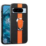 For Google  Pixel 6 Magnetic Litchi Leather Back Phone Case with Holder(Orange)