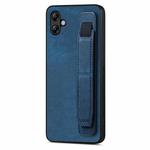 For Samsung Galaxy A04e Retro Wristband Holder Leather Back Phone Case(Blue)