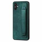 For Samsung Galaxy A04e Retro Wristband Holder Leather Back Phone Case(Green)