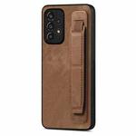 For Samsung Galaxy A23 Retro Wristband Holder Leather Back Phone Case(Brown)