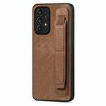 For Samsung Galaxy A32 5G Retro Wristband Holder Leather Back Phone Case(Brown)