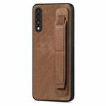 For Samsung Galaxy A50s Retro Wristband Holder Leather Back Phone Case(Brown)