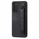 For Samsung Galaxy S20 FE Retro Wristband Holder Leather Back Phone Case(Black)