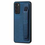 For Samsung Galaxy S20 FE Retro Wristband Holder Leather Back Phone Case(Blue)