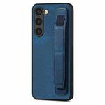 For Samsung Galaxy S23 5G Retro Wristband Holder Leather Back Phone Case(Blue)