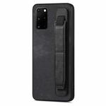 For Samsung Galaxy S20+ Retro Wristband Holder Leather Back Phone Case(Black)