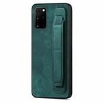 For Samsung Galaxy S20+ Retro Wristband Holder Leather Back Phone Case(Green)