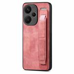 For Xiaomi Redmi Note 13 Pro+ Retro Wristband Holder Leather Back Phone Case(Pink)