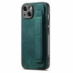 For iPhone 14 Plus Retro Wristband Holder Leather Back Phone Case(Green)