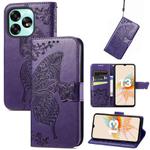 For UMIDIGI G3 / G3 Plus / G3 Max Butterfly Love Flower Embossed Leather Phone Case(Purple)