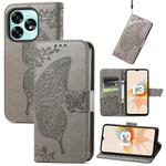 For UMIDIGI G3 / G3 Plus / G3 Max Butterfly Love Flower Embossed Leather Phone Case(Gray)