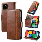 For Google Pixel 5 XL CaseNeo Splicing Dual Magnetic Buckle Leather Phone Case(Brown)