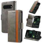For Google Pixel 6 Pro CaseNeo Splicing Dual Magnetic Buckle Leather Phone Case(Gray)