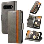 For Google Pixel 6a CaseNeo Splicing Dual Magnetic Buckle Leather Phone Case(Gray)