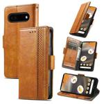 For Google Pixel 6a CaseNeo Splicing Dual Magnetic Buckle Leather Phone Case(Khaki)