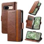 For Google Pixel 8a CaseNeo Splicing Dual Magnetic Buckle Leather Phone Case(Brown)