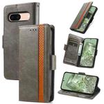 For Google Pixel 8a CaseNeo Splicing Dual Magnetic Buckle Leather Phone Case(Gray)