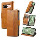 For Google Pixel 8a CaseNeo Splicing Dual Magnetic Buckle Leather Phone Case(Khaki)