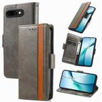 For Google Pixel 9a CaseNeo Splicing Dual Magnetic Buckle Leather Phone Case(Gray)