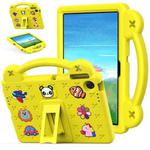 For Lenovo Tab K10 Gen 2 / WiFi 2025 Handle Kickstand Children EVA Shockproof Tablet Case(Yellow)
