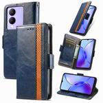 For vivo Y17s 4G CaseNeo Splicing Dual Magnetic Buckle Leather Phone Case(Blue)
