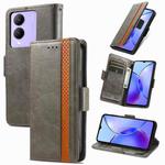 For vivo Y17s 4G CaseNeo Splicing Dual Magnetic Buckle Leather Phone Case(Gray)