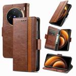 For vivo X100 Pro CaseNeo Splicing Dual Magnetic Buckle Leather Phone Case(Brown)