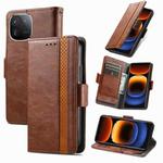 For vivo iQOO 12 5G CaseNeo Splicing Dual Magnetic Buckle Leather Phone Case(Brown)