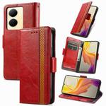 For vivo Y78 CaseNeo Splicing Dual Magnetic Buckle Leather Phone Case(Red)