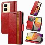 For vivo Y78+ CaseNeo Splicing Dual Magnetic Buckle Leather Phone Case(Red)