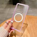 For Xiaomi 14 Dual-color MagSafe TPU Hybrid Clear PC Shockproof Phone Case(Pink)