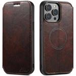 For iPhone 15 Pro Max Suteni J05 Leather Magnetic MagSafe Phone Case(Brown)