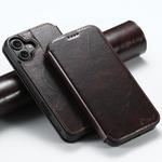 For iPhone 16 Suteni J05 Leather Magnetic MagSafe Phone Case(Brown)