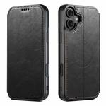 For iPhone 17 Suteni J05 Leather Magnetic MagSafe Phone Case(Black)