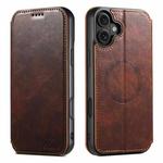 For iPhone 17 Suteni J05 Leather Magnetic MagSafe Phone Case(Khaki)