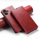 For iPhone 16 Suteni Calf Texture Horizontal Flip Leather Phone Case(Red)