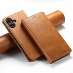 For iPhone 16 Suteni Calf Texture Horizontal Flip Leather Phone Case(Khaki)