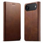For iPhone 17 Air Suteni Calf Texture Horizontal Flip Leather Phone Case(Brown)