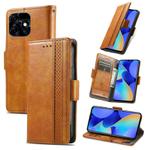 For Tecno Spark 10C CaseNeo Splicing Dual Magnetic Buckle Leather Phone Case(Khaki)