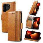 For Tecno Pova 5 4G CaseNeo Splicing Dual Magnetic Buckle Leather Phone Case(Khaki)