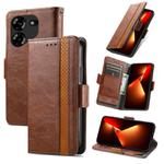 For Tecno Pova 5 Pro CaseNeo Splicing Dual Magnetic Buckle Leather Phone Case(Brown)