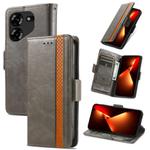 For Tecno Pova 5 Pro CaseNeo Splicing Dual Magnetic Buckle Leather Phone Case(Gary)
