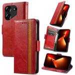 For Tecno Pova 5 Pro CaseNeo Splicing Dual Magnetic Buckle Leather Phone Case(Red)