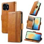 For Tecno Pop 8 4G CaseNeo Splicing Dual Magnetic Buckle Leather Phone Case(Khaki)
