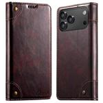 For iPhone 17 Pro Max Suteni Baroque Calf Texture Buckle Wallet Leather Phone Case(Brown)