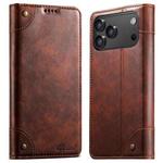 For iPhone 17 Pro Max Suteni Baroque Calf Texture Buckle Wallet Leather Phone Case(Khaki)